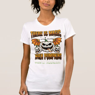 T-shirt Vecteur d'horreur au clair de lune de citrouille m