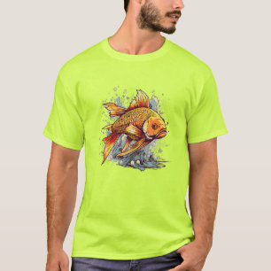 T-shirt Vecteur et illustrateur design Gold Fish Art