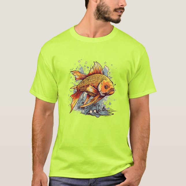 T-shirt Vecteur et illustrateur design Gold Fish Art (Devant)