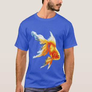 T-shirt Vecteur réaliste de poisson d'or coupé isolé