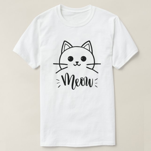 T-shirt Vector drôle de chat de dessin animé. Imprimer pou (Design devant)