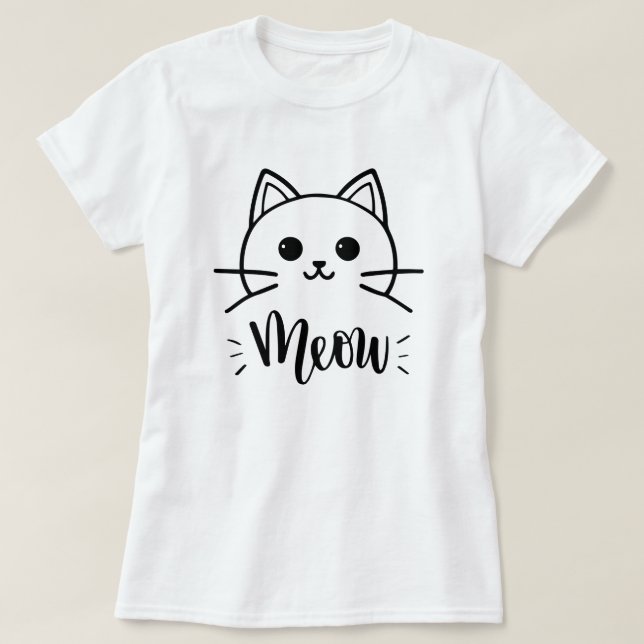 T-shirt Vector drôle de chat de dessin animé. Imprimer pou (Design devant)