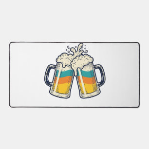 T-shirt vectoriel de mug à bière arc-en-ciel vinta