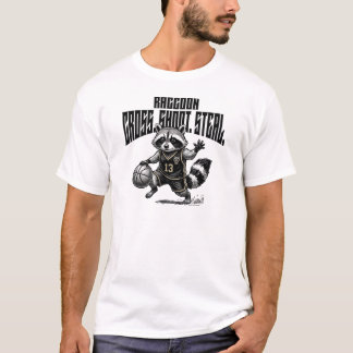 T-shirt Vedette de basketball du raton laveur - Graphique