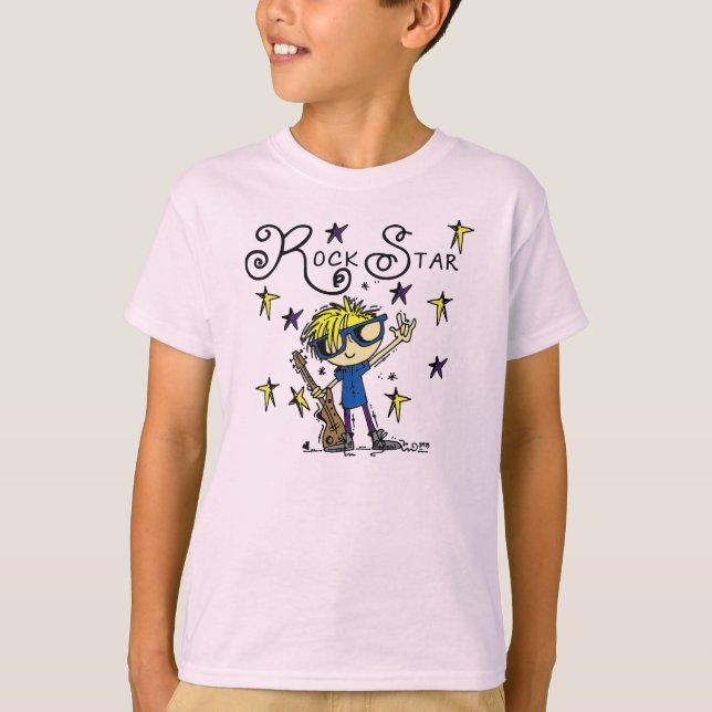 T-shirt Vedette du rock blonde de garçon (Devant)
