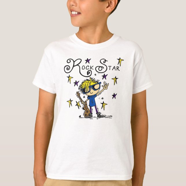T-shirt Vedette du rock blonde de garçon (Devant)