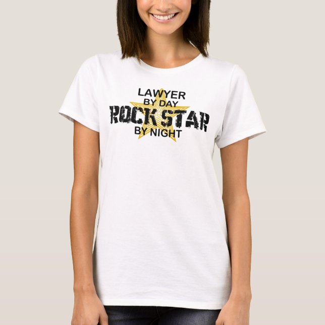 T-shirt Vedette du rock d'avocat par nuit (Devant)