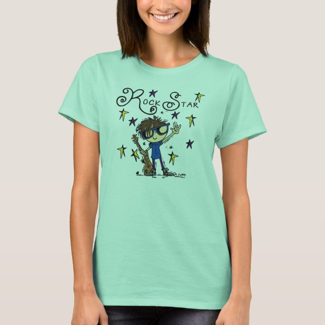 T-shirt Vedette du rock de brune (Devant)