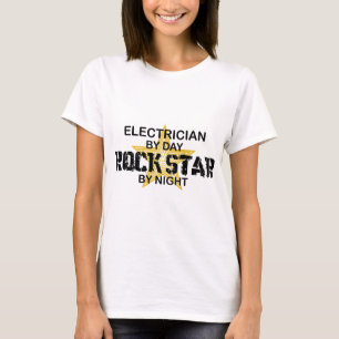 T-shirt Vedette du rock d'électricien par nuit