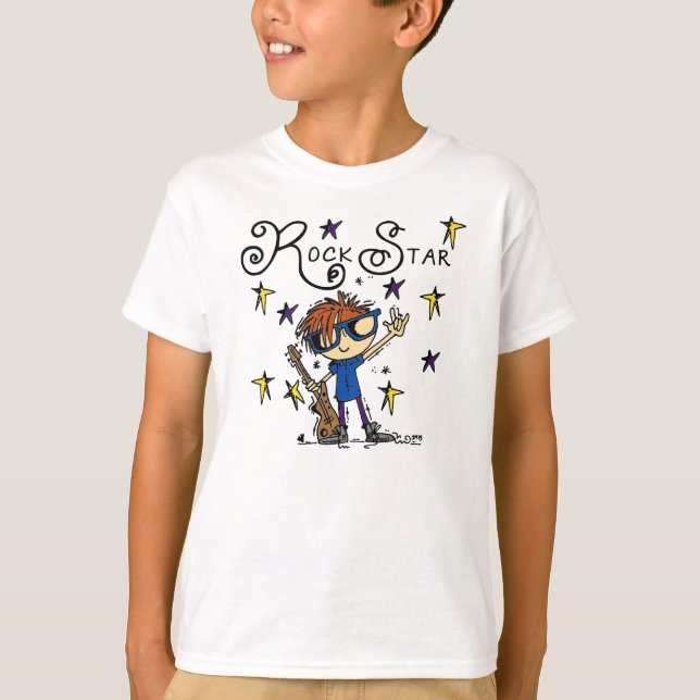 T-shirt Vedette du rock rousse de garçon (Devant)