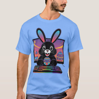 T-shirt Vedo Gamer Jour de Pâques Drôle de Lapin de jeu Po