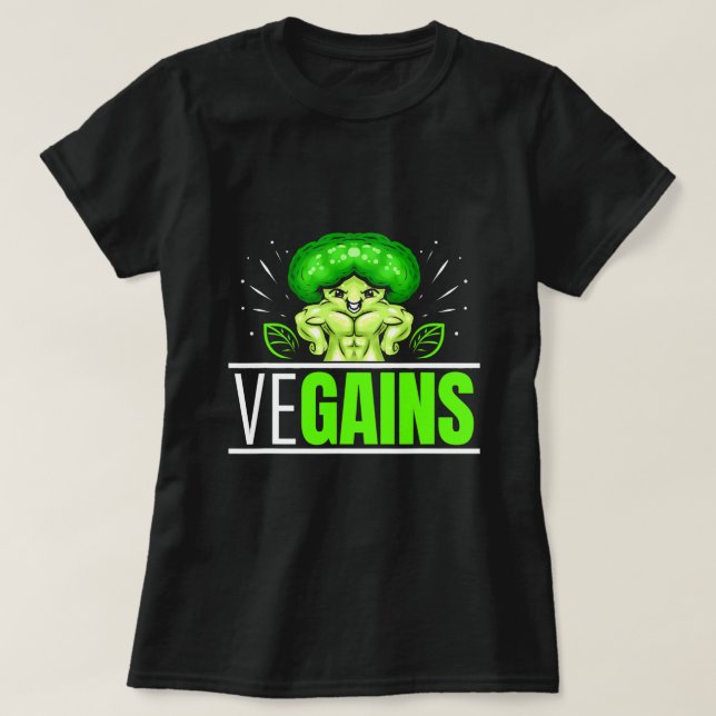 T-shirt VeGains Forte Brocoli Bodybuilding végétarien et v (Design devant)