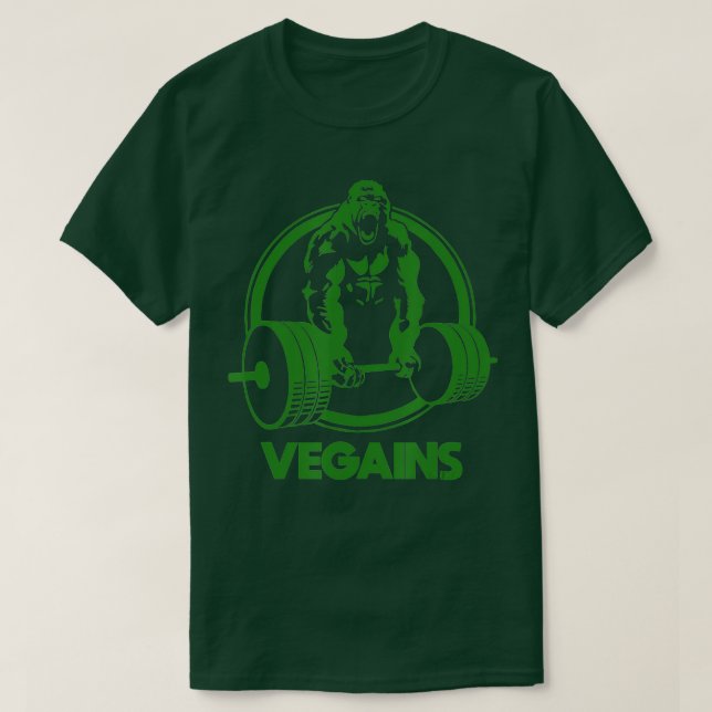 T-shirt Vegains Mignonne Poids Bodybuilding Fitness Id (Design devant)