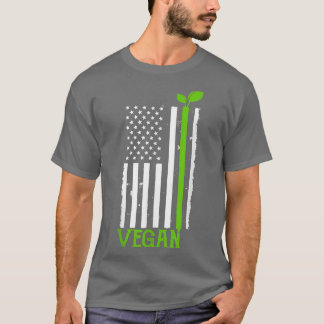 T-shirt Vegan American Drapeau Veganisme Plante biologique