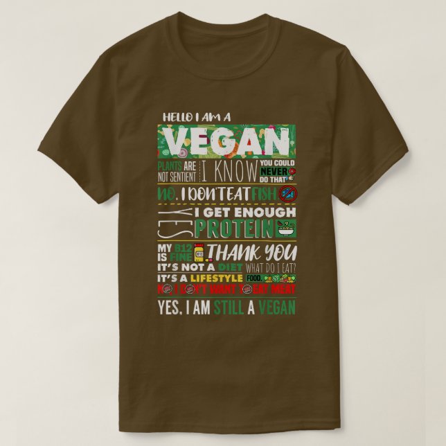 T-shirt Vegan Athlte Vegetable Veggie Lover Plant Based  (Design devant)