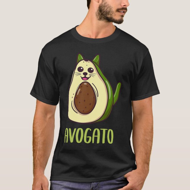 T-shirt Vegan Avocado Ca Cat Papa Maman Avogato Cinco De M (Devant)