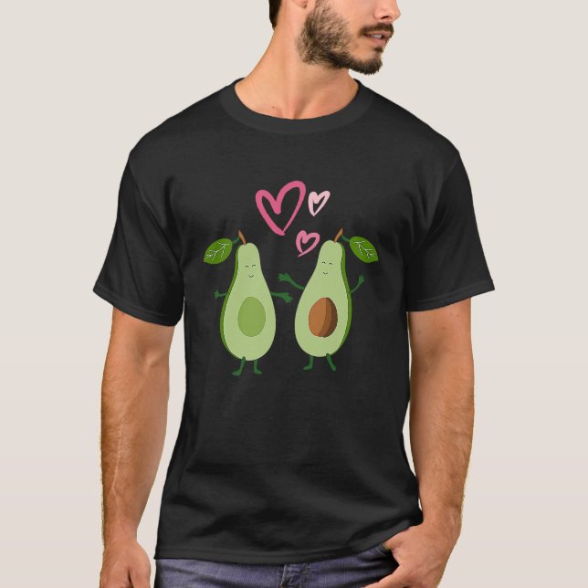 T-shirt Vegan Avocado You Are My Better Half Valentine's D (Devant)