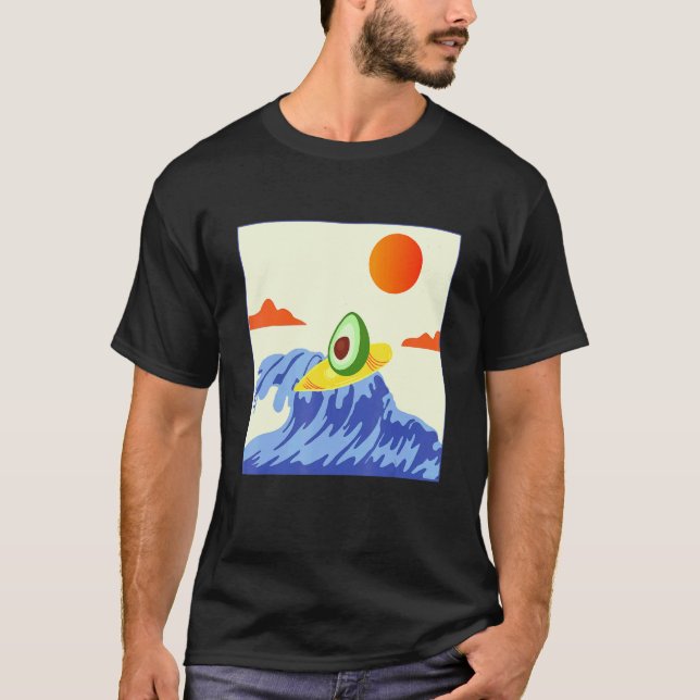 T-shirt Vegan Avocat Été Surfing (Devant)