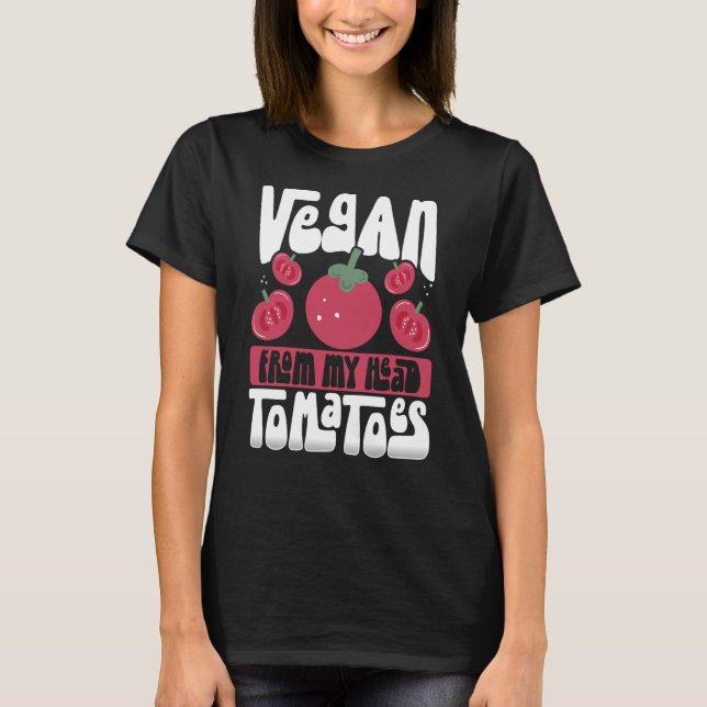 T-shirt Vegan De Ma Tête Tomates Veganism (Devant)