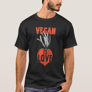 T-shirt Vegan est l'amour Végétarien Véganisme Droits des
