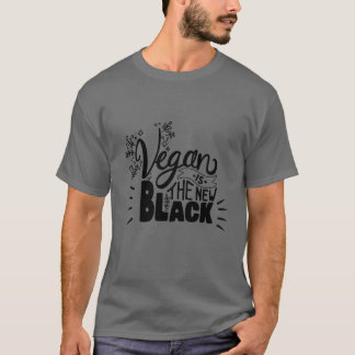T-shirt Vegan est le nouveau Black Fun Lettering Grey