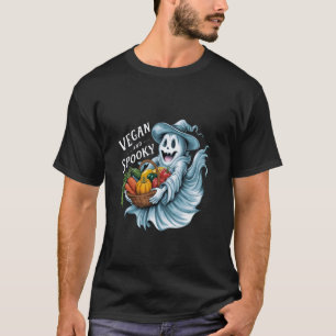 T-shirt Vegan Et Fantôme De Halloween Mignon Hommes Femmes