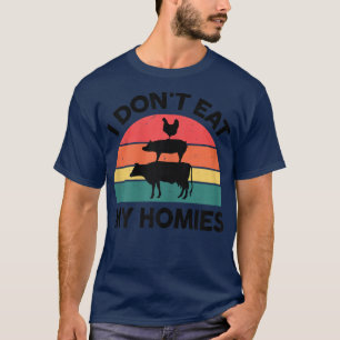 T-shirt Vegan Femme Fille Je Ne Mange Pas Mes Hommes Drôle