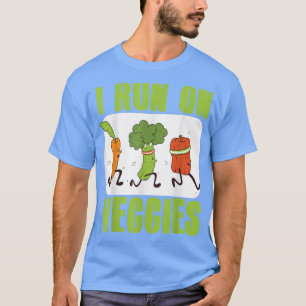 T-shirt Vegan Fitness Végétarien I Run sur Légume Végétal