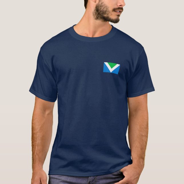 T-SHIRT VEGAN FLAG VEGANISME V (Devant)