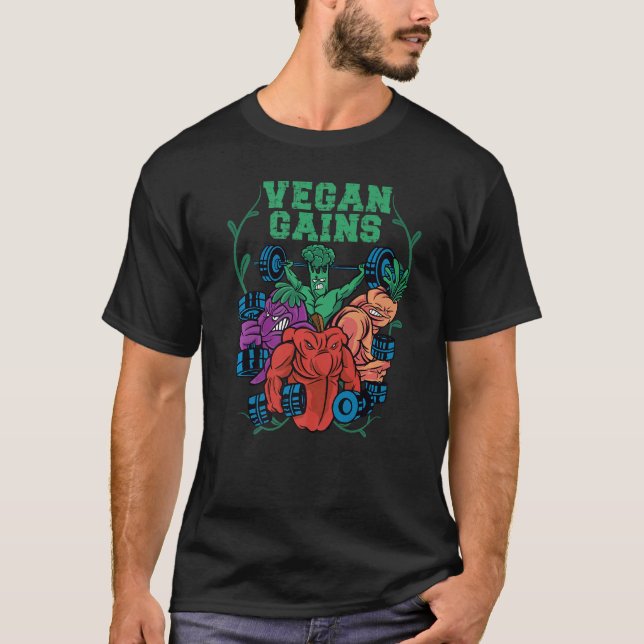 T-shirt Vegan Gains Vegan Fitness (Devant)
