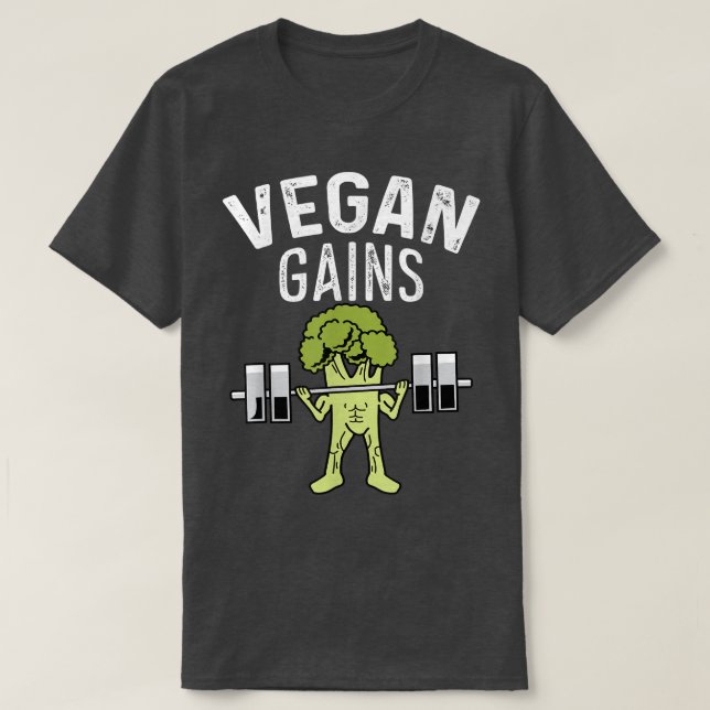 T-shirt Vegan Gains végétarien (Design devant)