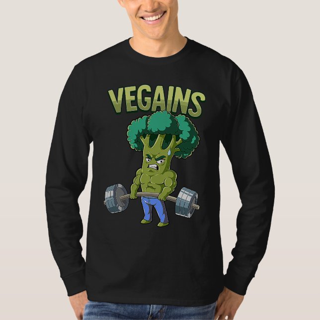 T-shirt Vegan Gym Bodybuilding Vegains (Devant)