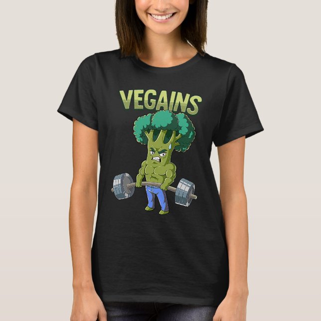 T-shirt Vegan Gym Bodybuilding Vegains (Devant)