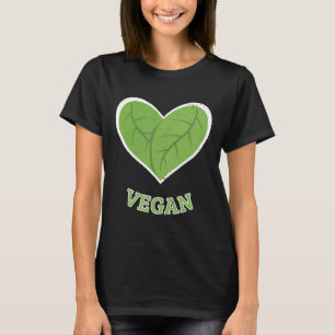 T-shirt Vegan Heart Leaf Funny Vegetariens Végétariens San