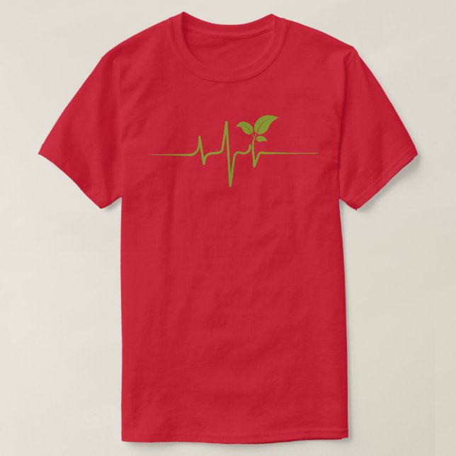 T-shirt Vegan Heartbeat Vegan Tee Gift For Vegetarian Plan (Design devant)