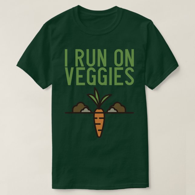 T-shirt Vegan Je Cours Sur Légume (Design devant)