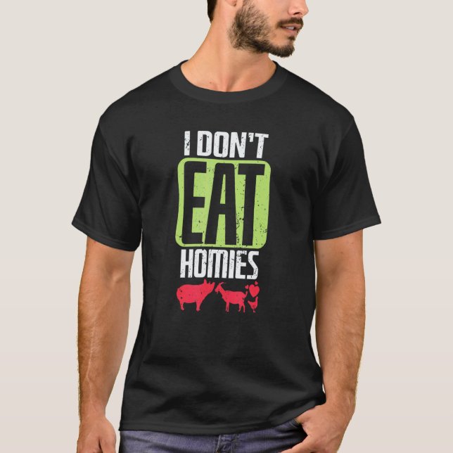 T-shirt Vegan Je Ne Mange Pas Les Potes (Devant)