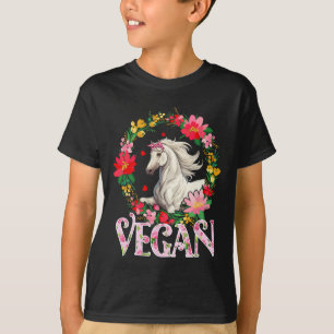 T-shirt Vegan Mignon Cheval Fleurs Cercle Agriculture Amat