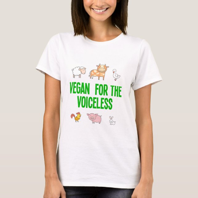 T-shirt Vegan pour les animaux sans voix (Devant)