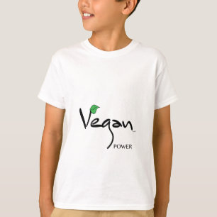 T-shirt Vegan Power avec Cool à feuilles vertes