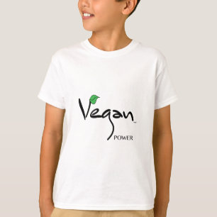 T-shirt Vegan Power avec Cool à feuilles vertes