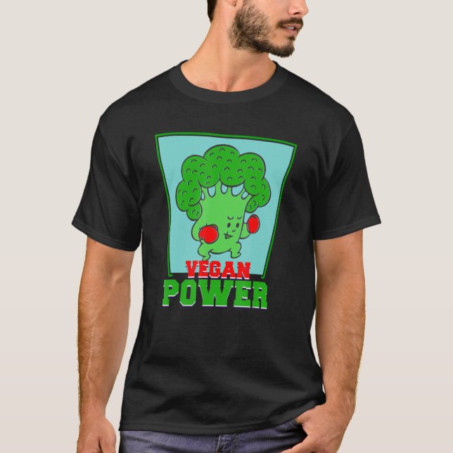 T-shirt Vegan Power Végétarien Légumes Boxing Fight Brocco (Devant)