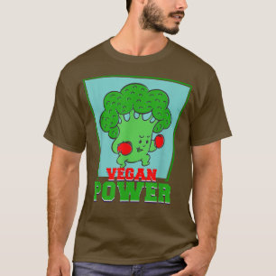T-shirt Vegan Power Végétarien Légumes Boxing Fight Brocco