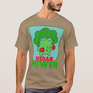 T-shirt Vegan Power Végétarien Légumes Boxing Fight Brocco