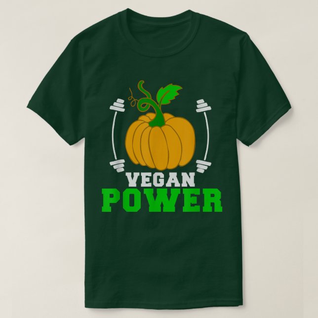 T-shirt Vegan Power Végétarien Plante Citrouille Bodybuild (Design devant)