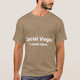 T-shirt Vegan Social Je rencontre d'éviter vintage