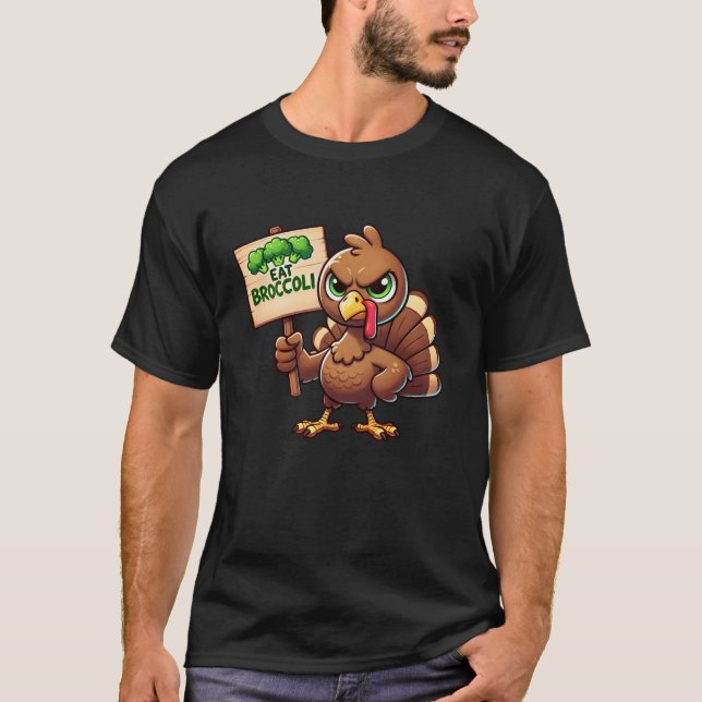 T-shirt Vegan Thanksgiving Eat Brocoli Turquie Végétal (Devant)