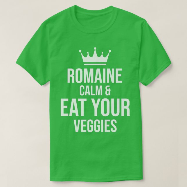 T-shirt Vegan Vegetarian Gardening Romaine Calm Pun 1714 (Design devant)