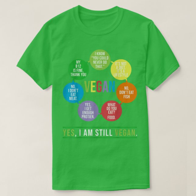 T-shirt Vegan Yes I Am Still Vegan Vegetarians  (Design devant)