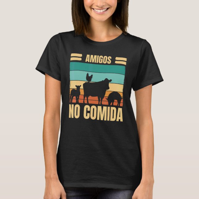 T-shirt Végano Amis Pas Nourriture Végane (Devant)